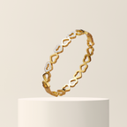 High-End Love Heart Embedded Zircon Anti Tarnish Bracelet