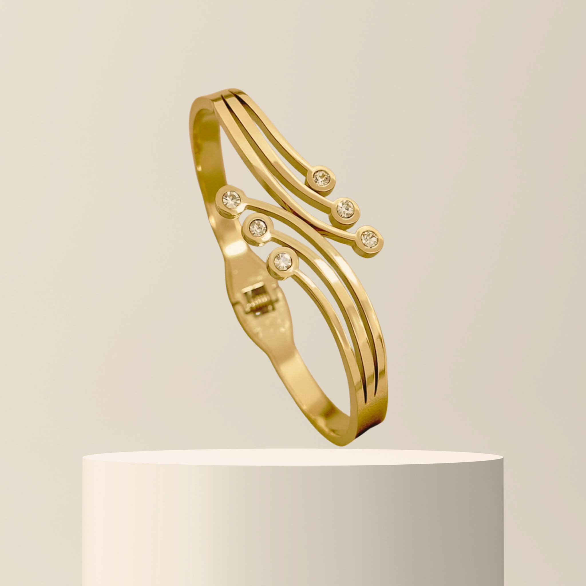 Flowing Lines Crystal Anti Tarnish Bracelet