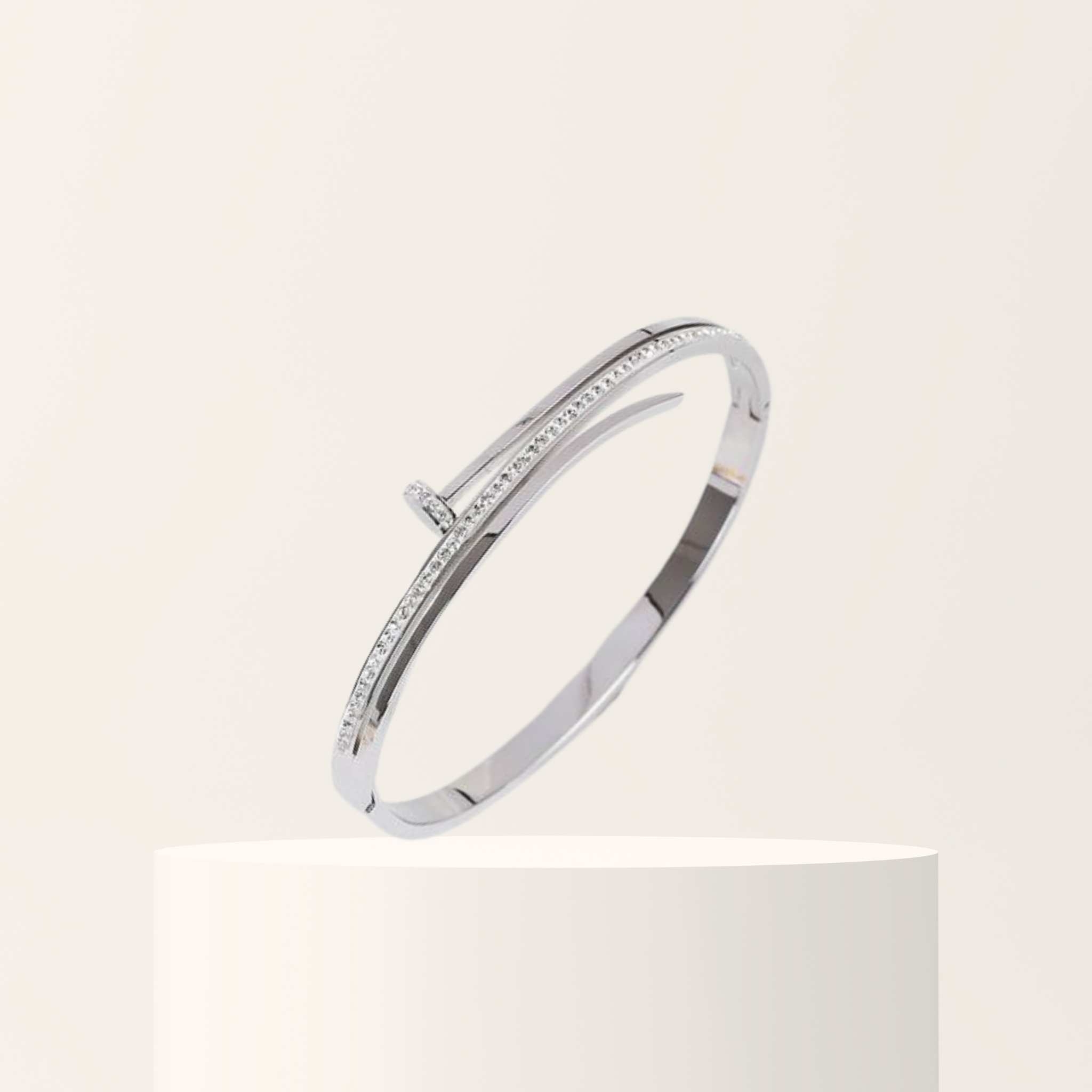 Silver-Plated Artificial Stones Studded Bracelet