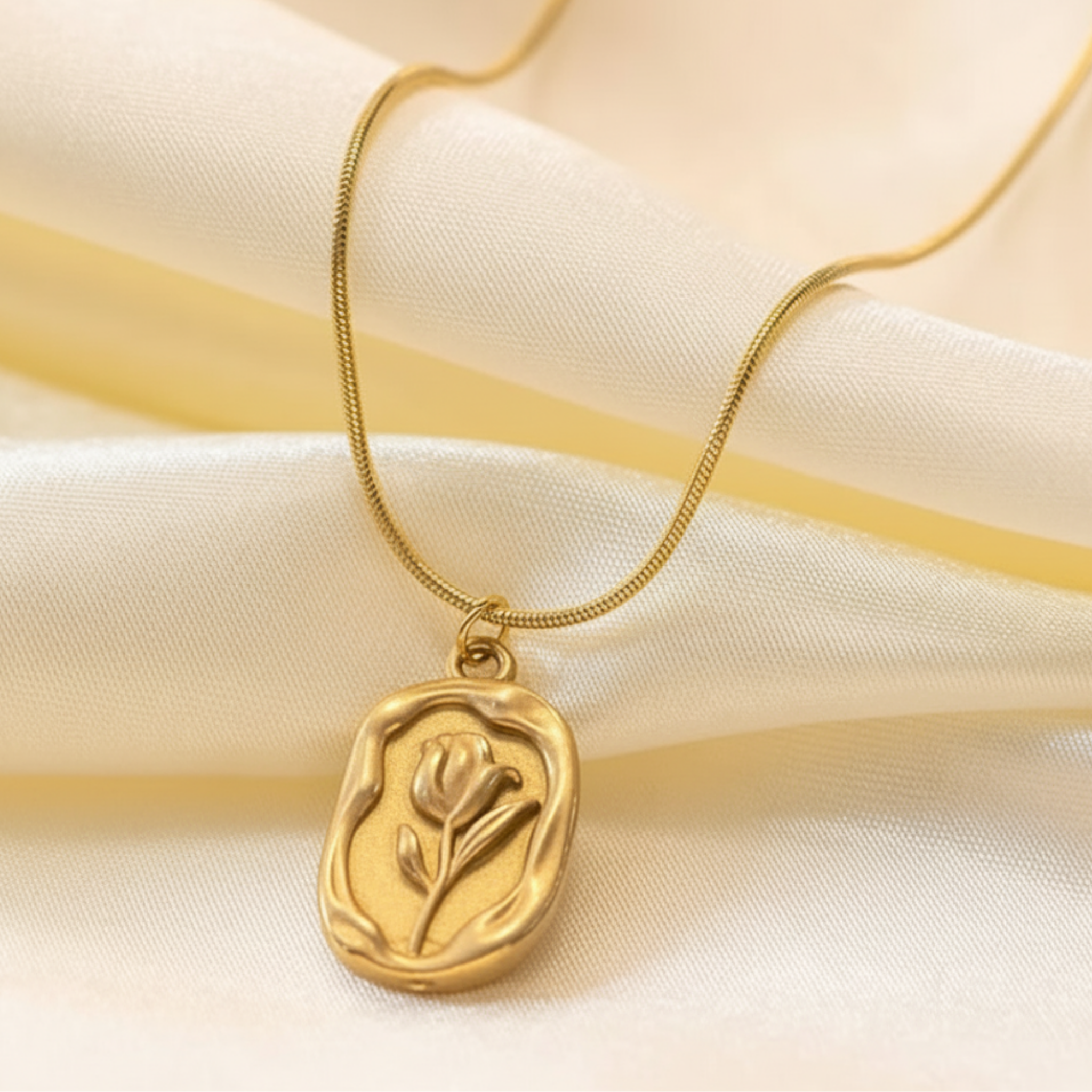 vintage-inspired medallion pendant with snack chain