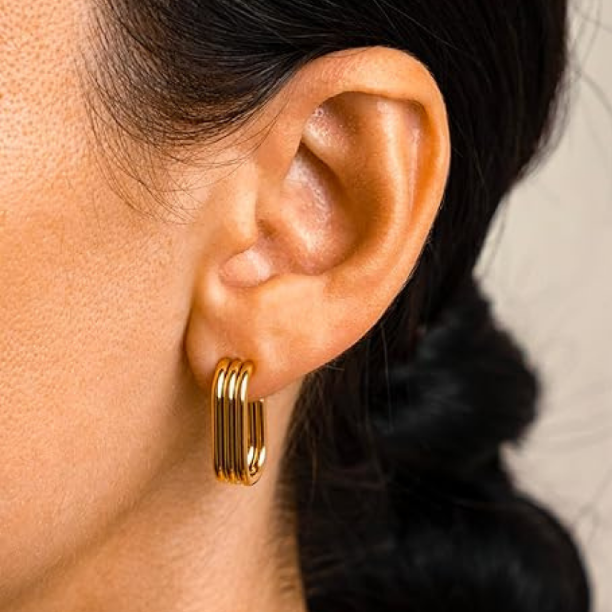 Triple Row Hoop Earrings