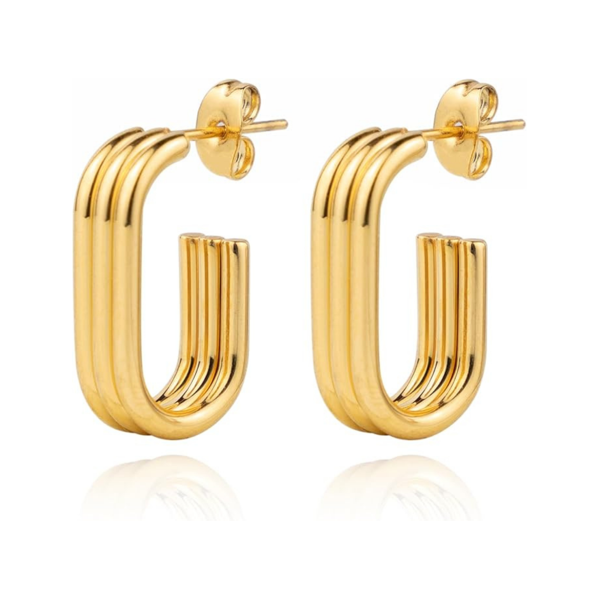 Triple Row Hoop Earrings