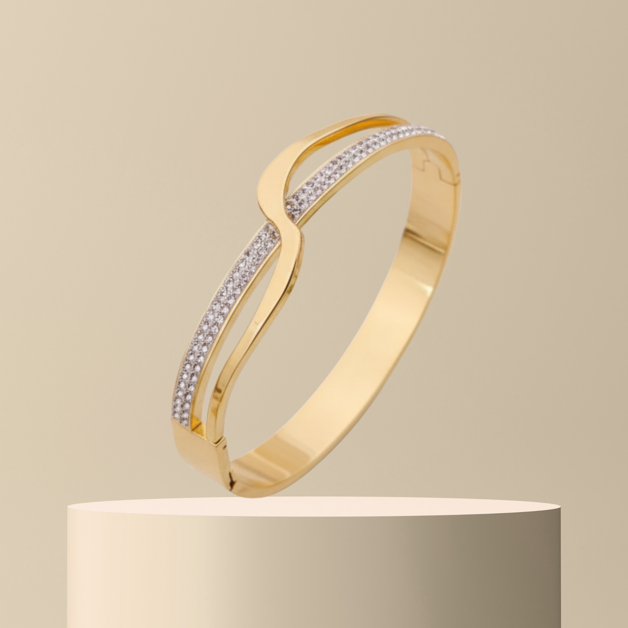 Sleek Swirl Zirconia Anti Tarnish Bracelet