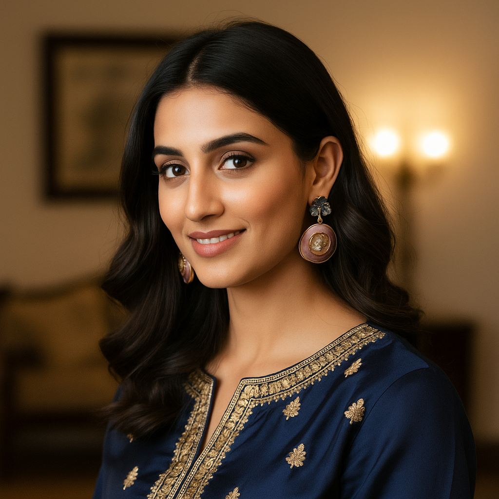 Blush Bloom Enamel Floral Drop Earrings