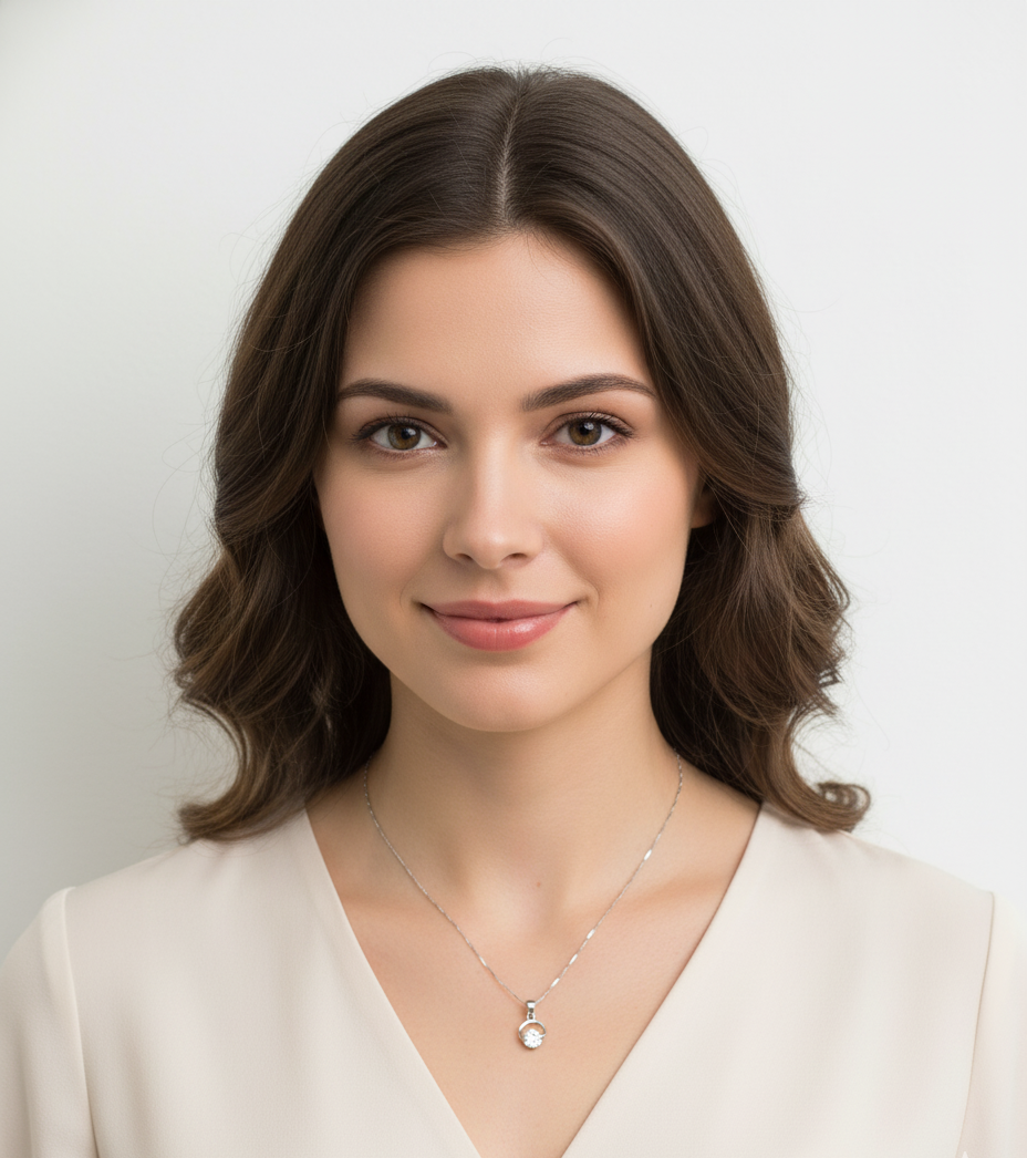 Solitaire Cubic Zirconia Pendant With Chain