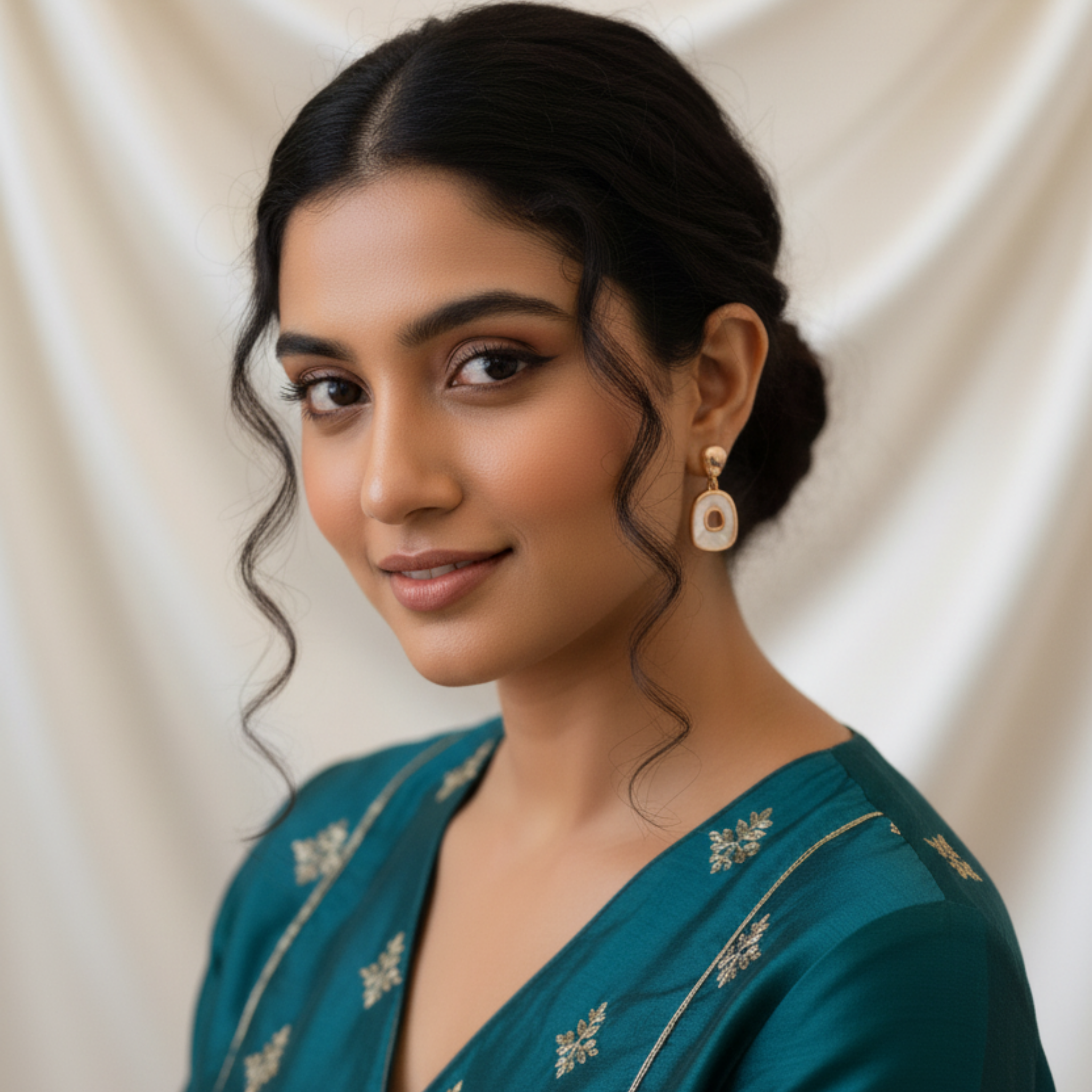 Rose Gold Mother of Pearl Drop Earrings